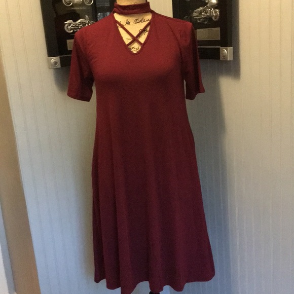 🎉Host Pick🎉Mock Neck Cross Front Dress - Picture 4 of 8